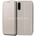 Чехол-книжка кожаный для Samsung Galaxy A70 A705 (серый) Fashion Case