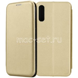 Чехол-книжка кожаный для Samsung Galaxy A70 A705 (золотистый) Fashion Case