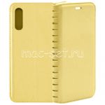 Чехол-книжка кожаный для Samsung Galaxy A70 A705 (золотистый) Book Case New
