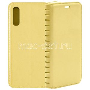 Чехол-книжка кожаный для Samsung Galaxy A70 A705 (золотистый) Book Case New
