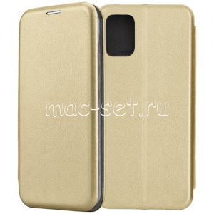 Чехол-книжка кожаный для Samsung Galaxy A71 A715 (золотистый) Fashion Case