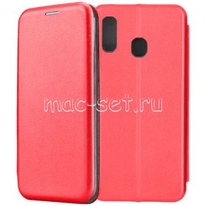 Чехол-книжка кожаный для Samsung Galaxy A40 A405 (красный) Fashion Case