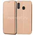 Чехол-книжка кожаный для Samsung Galaxy A40 A405 (розовый) Fashion Case