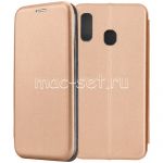 Чехол-книжка кожаный для Samsung Galaxy A40 A405 (розовый) Fashion Case