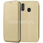 Чехол-книжка кожаный для Samsung Galaxy A40 A405 (золотистый) Fashion Case