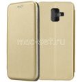 Чехол-книжка кожаный для Samsung Galaxy A6 (2018) A600 (золотистый) Fashion Case