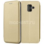 Чехол-книжка кожаный для Samsung Galaxy A6 (2018) A600 (золотистый) Fashion Case