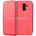Чехол-книжка кожаный для Samsung Galaxy A6+ (2018) A605 (красный) Fashion Case