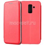 Чехол-книжка кожаный для Samsung Galaxy A6+ (2018) A605 (красный) Fashion Case