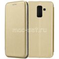 Чехол-книжка кожаный для Samsung Galaxy A6+ (2018) A605 (золотистый) Fashion Case