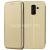 Чехол-книжка кожаный для Samsung Galaxy A6+ (2018) A605 (золотистый) Fashion Case
