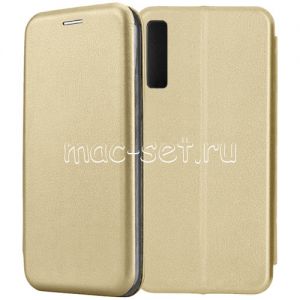 Чехол-книжка кожаный для Samsung Galaxy A7 (2018) A750 (золотистый) Fashion Case