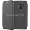 Чехол-книжка кожаный для Samsung Galaxy A8+ (2018) A730 (черный) Fashion Case