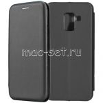 Чехол-книжка кожаный для Samsung Galaxy A8+ (2018) A730 (черный) Fashion Case