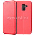 Чехол-книжка кожаный для Samsung Galaxy A8+ (2018) A730 (красный) Fashion Case