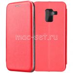 Чехол-книжка кожаный для Samsung Galaxy A8+ (2018) A730 (красный) Fashion Case