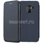 Чехол-книжка кожаный для Samsung Galaxy A8 (2018) A530 (синий) Fashion Case