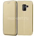 Чехол-книжка кожаный для Samsung Galaxy A8+ (2018) A730 (золотистый) Fashion Case