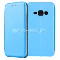 Чехол-книжка кожаный для Samsung Galaxy J1 (2016) J120 (голубой) Fashion Case