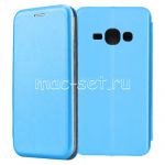 Чехол-книжка кожаный для Samsung Galaxy J1 (2016) J120 (голубой) Fashion Case