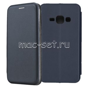 Чехол-книжка кожаный для Samsung Galaxy J1 (2016) J120 (синий) Fashion Case