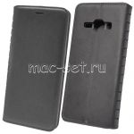 Чехол-книжка кожаный для Samsung Galaxy J1 (2016) J120 (черный) Book Case New