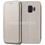 Чехол-книжка кожаный для Samsung Galaxy J2 core J260 (серый) Fashion Case