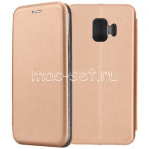Чехол-книжка кожаный для Samsung Galaxy J2 core J260 (розовый) Fashion Case