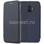 Чехол-книжка кожаный для Samsung Galaxy J2 core J260 (синий) Fashion Case