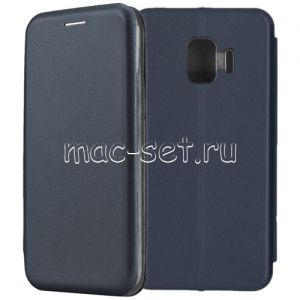 Чехол-книжка кожаный для Samsung Galaxy J2 core J260 (синий) Fashion Case