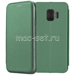 Чехол-книжка кожаный для Samsung Galaxy J2 core J260 (зеленый) Fashion Case