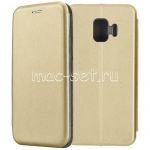 Чехол-книжка кожаный для Samsung Galaxy J2 core J260 (золотистый) Fashion Case