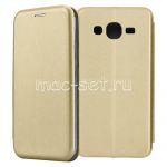 Чехол-книжка кожаный для Samsung Galaxy J3 (2016) J320 (золотистый) Fashion Case
