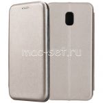Чехол-книжка кожаный для Samsung Galaxy J3 (2017) J330 (серый) Fashion Case