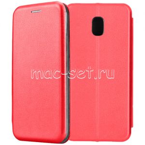 Чехол-книжка кожаный для Samsung Galaxy J3 (2017) J330 (красный) Fashion Case