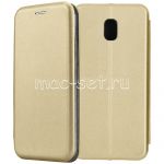 Чехол-книжка кожаный для Samsung Galaxy J3 (2017) J330 (золотистый) Fashion Case