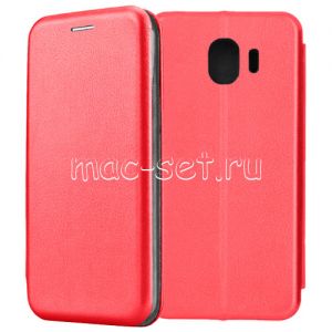 Чехол-книжка кожаный для Samsung Galaxy J4 (2018) J400 (красный) Fashion Case