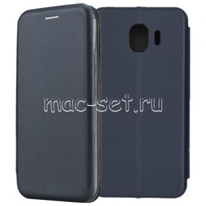 Чехол-книжка кожаный для Samsung Galaxy J4 (2018) J400 (синий) Fashion Case