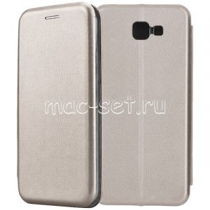 Чехол-книжка кожаный для Samsung Galaxy J5 Prime G570 (серый) Fashion Case
