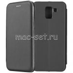 Чехол-книжка кожаный для Samsung Galaxy J6 (2018) J600 (черный) Fashion Case