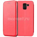 Чехол-книжка кожаный для Samsung Galaxy J6 (2018) J600 (красный) Fashion Case