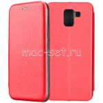 Чехол-книжка кожаный для Samsung Galaxy J6 (2018) J600 (красный) Fashion Case