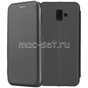 Чехол-книжка кожаный для Samsung Galaxy J6+ J610 (черный) Fashion Case