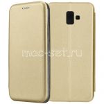 Чехол-книжка кожаный для Samsung Galaxy J6+ J610 (золотистый) Fashion Case