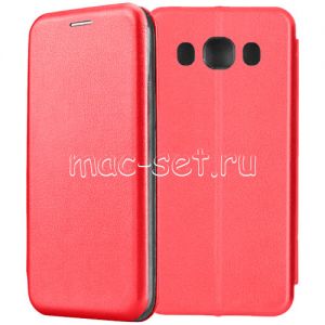 Чехол-книжка кожаный для Samsung Galaxy J7 (2016) J710 (красный) Fashion Case
