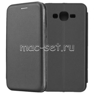 Чехол-книжка кожаный для Samsung Galaxy J7 Neo J701 (черный) Fashion Case