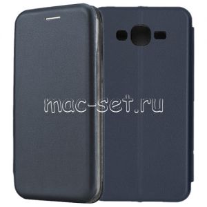 Чехол-книжка кожаный для Samsung Galaxy J7 Neo J701 (синий) Fashion Case