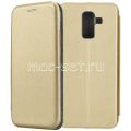 Чехол-книжка кожаный для Samsung Galaxy J8 J810 (золотистый) Fashion Case
