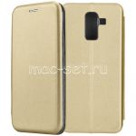 Чехол-книжка кожаный для Samsung Galaxy J8 J810 (золотистый) Fashion Case
