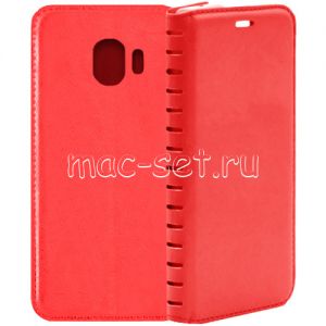 Чехол-книжка кожаный для Samsung Galaxy J2 (2018) J250 (красный) Book Case New